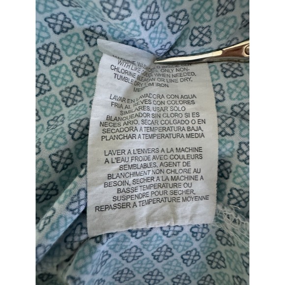 WRANGLER WRANCHER SHIRT AQUA BLUE GEOMETRIC PEARL SNAP MENS Large (B4) - Picture 8 of 8